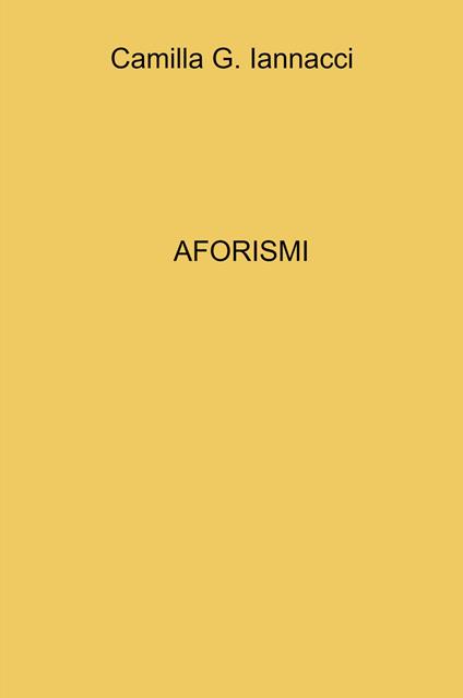 Aforismi - Camilla G. Iannacci - copertina