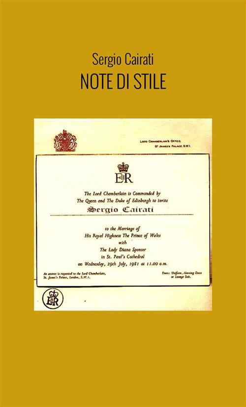 Note di stile - Sergio Cairati - copertina