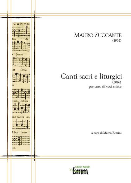 Canti sacri e liturgici per coro di voci miste - Mauro Zuccante - copertina