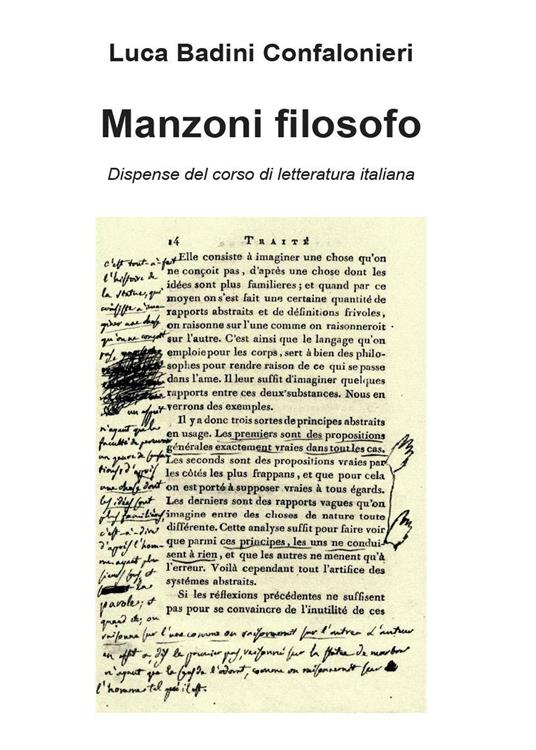 Manzoni filosofo. Dispense del corso di letteratura italiana - Luca Badini Confalonieri - copertina