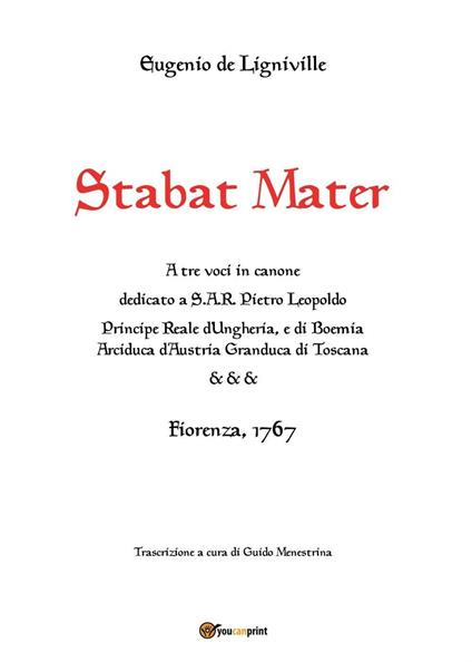 Stabat Mater - Eugenio de Ligniville - copertina