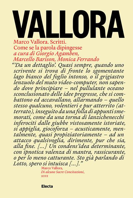 Marco Vallora. Scritti. Come se la parola dipingesse - copertina