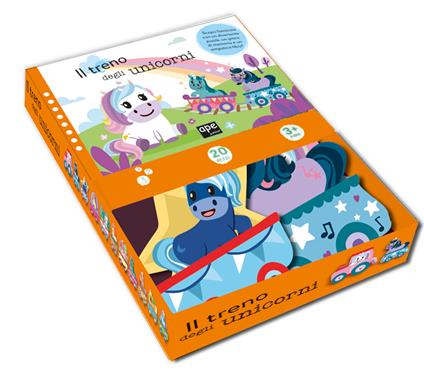 Il treno degli unicorni. Ediz. a colori. Con 20 puzzle. Con Gioco - copertina