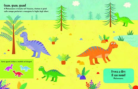 Dinosauri. Sticker feltro. Libro con sfondo gioco. Ediz. a colori - 4