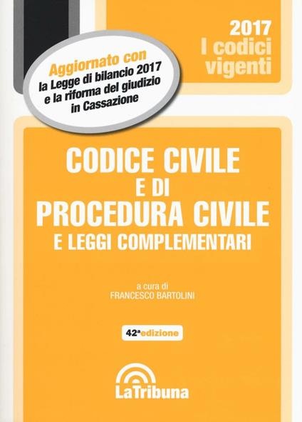 Codice civile e di procedura civile e leggi complementari - copertina