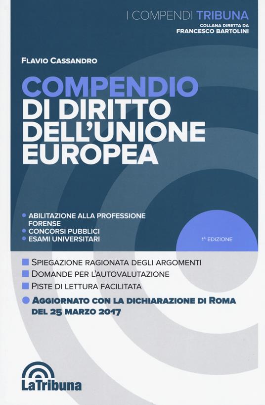 Compendio di diritto dell'Unione Europea - Flavio Cassandro - copertina