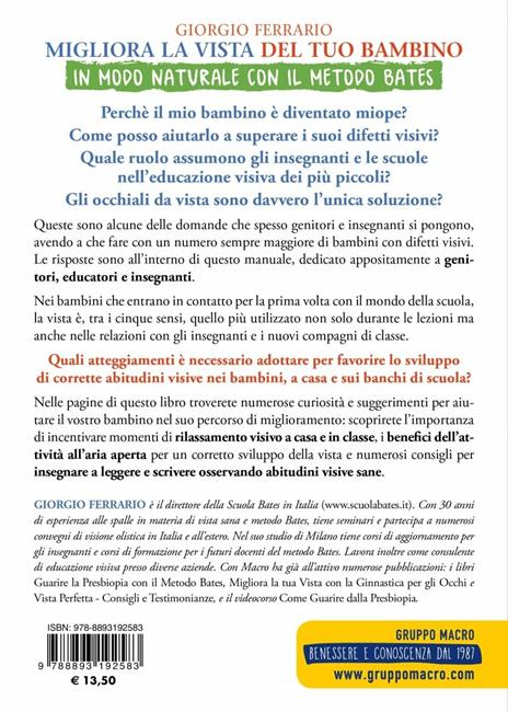 Migliora la vista del tuo bambino in modo naturale con il metodo Bates - Giorgio Ferrario - 2