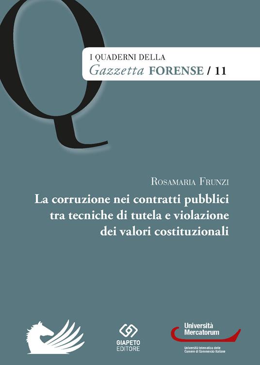 La corruzione nei contratti pubblici tra tecniche di tutela e violazione dei valori costituzionali - Rosamaria Frunzi - copertina