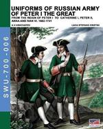 Uniforms of russian army of Peter I the Great. From the reign of Peter I to Catherine I, Peter II, Anna and Ivan VI. 1682-1741