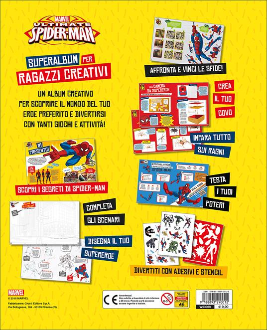 Superalbum per ragazzi creativi. Ultimate Spider-Man. Gioca, crea, scopri! Con adesivi. Ediz. illustrata. Con gadget - 2