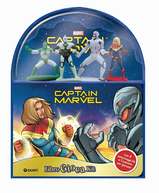 Captain Marvel. Libro gioca kit. Ediz. a colori. Con 4 personaggi 3D. Con scenario per giocare - copertina