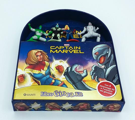 Captain Marvel. Libro gioca kit. Ediz. a colori. Con 4 personaggi 3D. Con scenario per giocare - 3