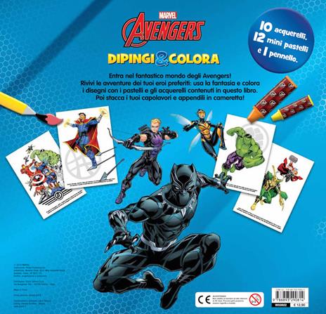 Avengers. Dipingi & colora. Con 12 pastelli a cera e 10 acquerelli - 2
