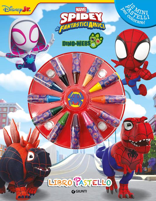 Dino-webs. Spidey e i suoi simpatici amici. Libro pastello. Ediz. a colori. Con 12 mini pastelli - copertina