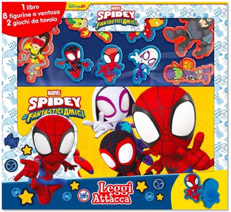 Spidey e i suoi fantastici amici. Leggi e attacca. Ediz. a colori. Con 8 figurine a ventosa. Con tabellone - copertina