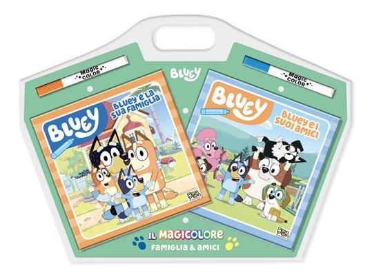 Amici & famiglia. Magicolore. Bluey. Ediz. illustrata. Con 2 pennarello magic color - Cristina Panzeri - copertina