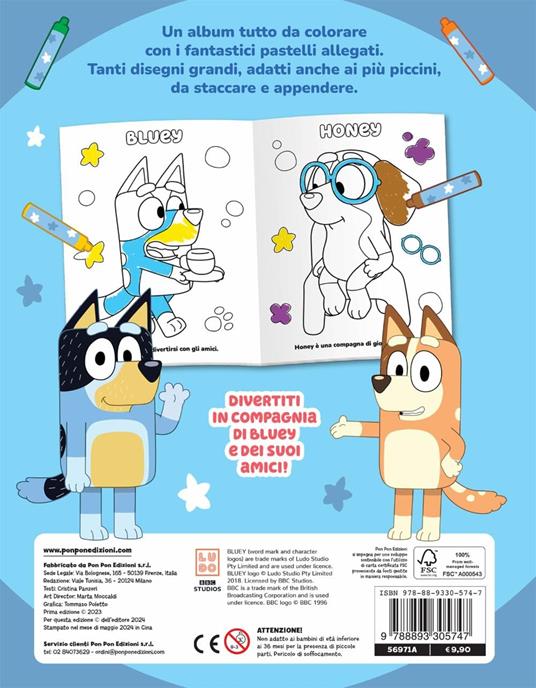 Divertimento a colori. Bluey. Il mio album pastello. Ediz. illustrata. Con pastelli - Cristina Panzeri - 4