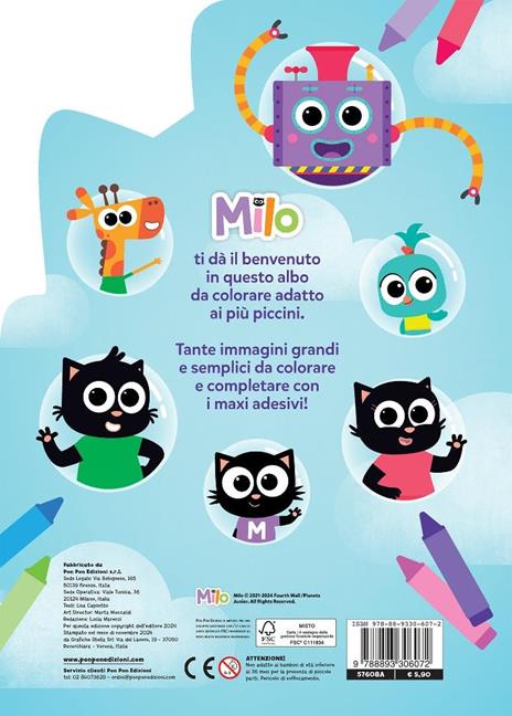 Il mio primo libro da colorare. Milo. Con adesivi. Ediz. a colori - Lisa Capiotto - 2