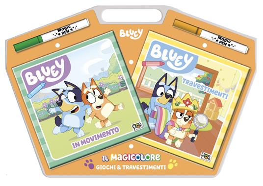 Giochi e travestimenti. Bluey. Magicolore. Ediz. a colori. Con 2 pennarelli svelacolore - Cristina Panzeri - copertina