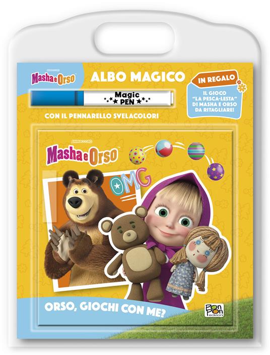 Orso, giochi con me? Masha e Orso. Albo magico. Ediz. a colori. Con pennarello svelacolori - Elisa Carati - copertina