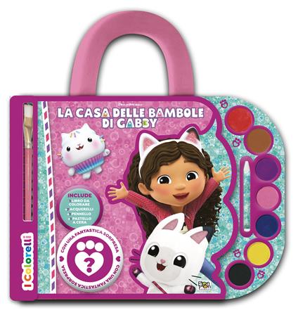 La casa delle bambole di Gabby. I colorelli. Valigetta con acquerelli. Ediz. a colori. Ediz. a spirale. Con 7 acquerelli, 1 pennello, 1 pastello a cera bianco e 1 sorpresa - Lisa Capiotto - copertina