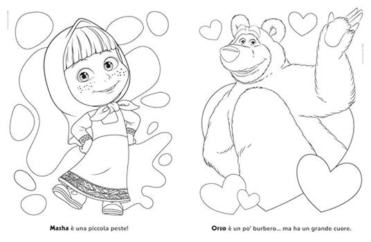 Giochiamo con i colori! Masha e Orso. Il mio album pastello. Ediz. a colori. Con 12 pastelli a cera - Lisa Capiotto - 2
