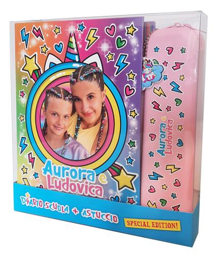 Aurora e Ludovica. Set scuola. Diario e astuccio. Ediz. a colori. Con astuccio - Aurora e Ludovica - copertina