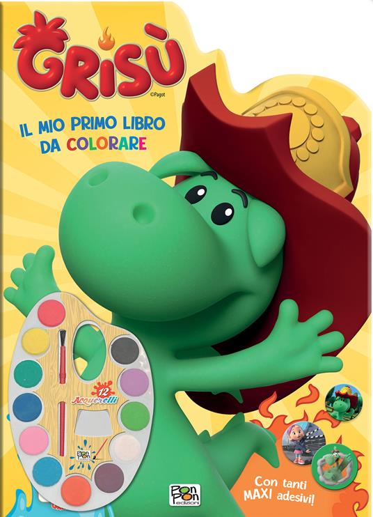 Il mio primo libro da colorare. Grisù. Ediz. a colori. Con acquerelli - Lisa Capiotto - copertina