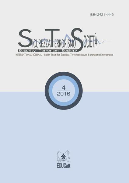 Sicurezza, terrorismo, società. International journal. Ediz. italiana e inglese (2016). Vol. 4 - copertina