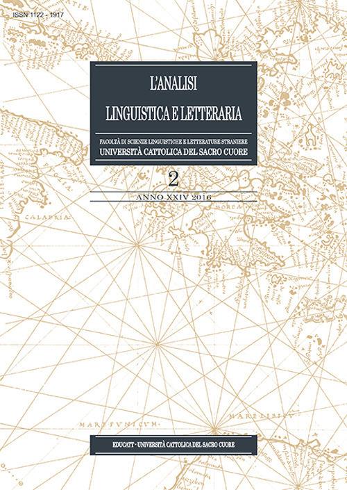 L' analisi linguistica e letteraria (2016) - copertina