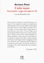 Un volto nuovo. Prose poetiche e saggi critici degli anni '30