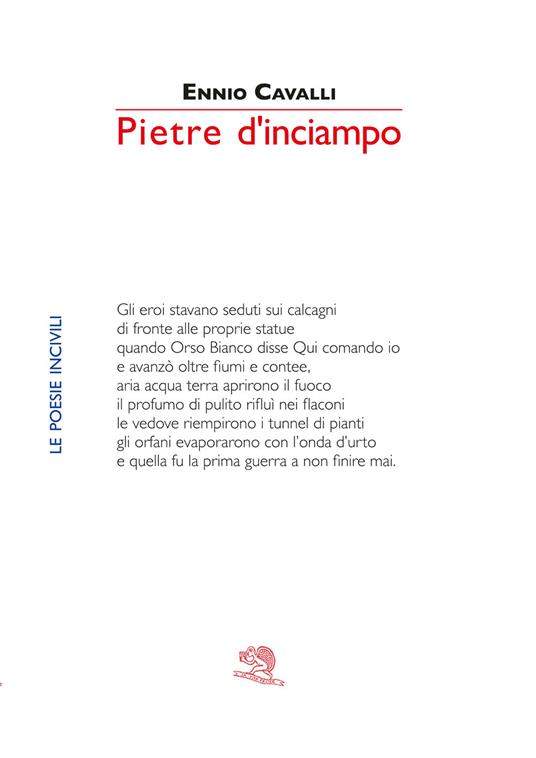 Pietre d'inciampo. Le poesie incivili - Ennio Cavalli - copertina