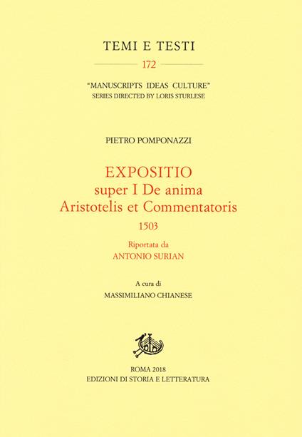 Expositio super primo «De anima Aristotelis et commentatoris» (1503) riportata da Antonio Surian - Pietro Pomponazzi - copertina