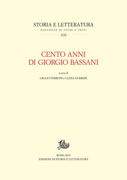 Cento anni di Giorgio Bassani - copertina