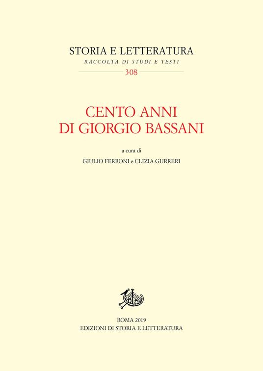 Cento anni di Giorgio Bassani - copertina