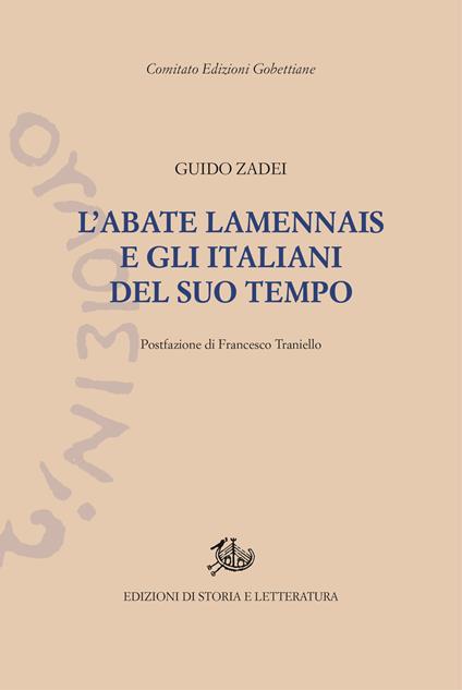 L' abate Lamennais e gli italiani del suo tempo - Guido Zadei - copertina