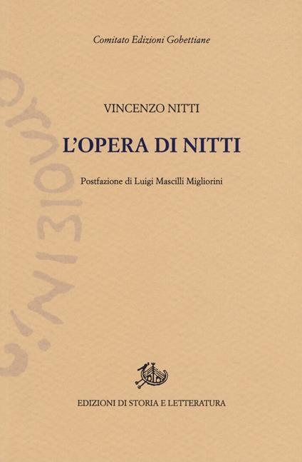 L' opera di Nitti - Vincenzo Nitti - copertina