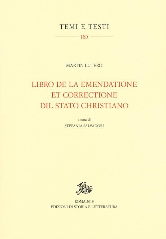 Libro de la emendatione et correctione dil Stato christiano - Martin Lutero - copertina