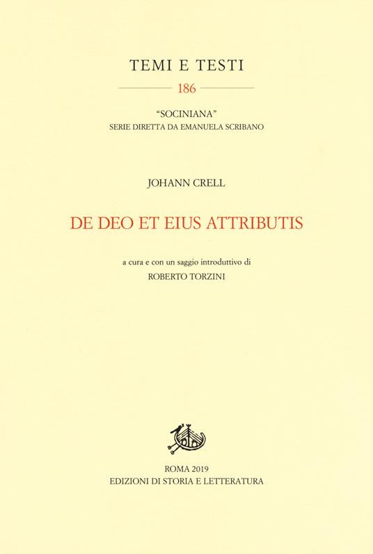 De Deo et eius attributis - Johannes Crell - copertina