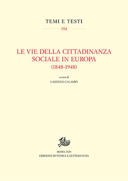 Le vie della cittadinanza sociale in Europa (1848-1948) - copertina