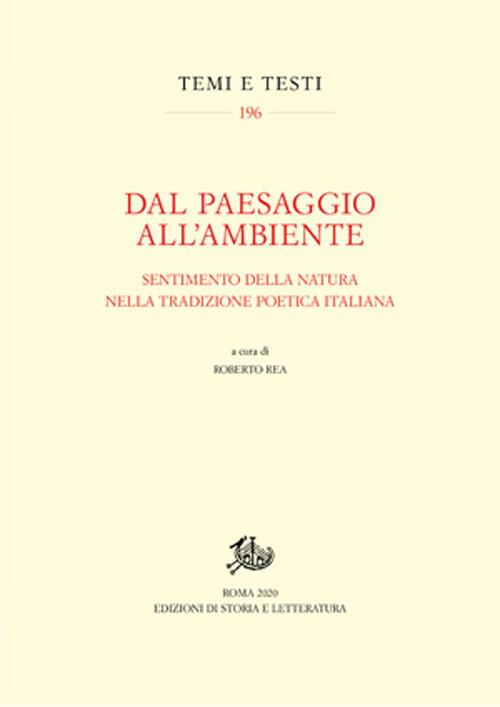 Dal paesaggio all'ambiente. Sentimento della natura nella tradizione poetica italiana - copertina