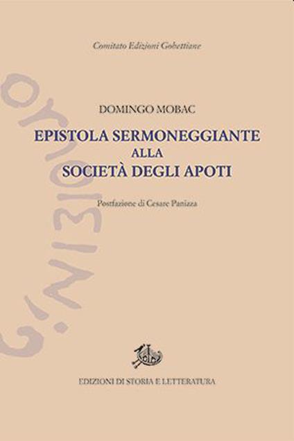Epistola sermoneggiante alla Società degli Apoti - Domingo Mobac - copertina