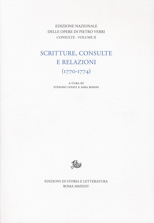 Scritture, consulte, relazioni ii - Pietro Verri - copertina