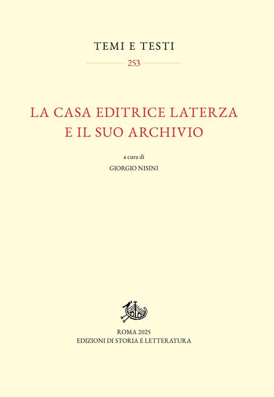 La casa editrice Laterza e il suo archivio - copertina
