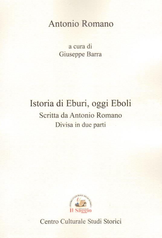 Istoria di Eburi, oggi Eboli - Antonio Romano - copertina