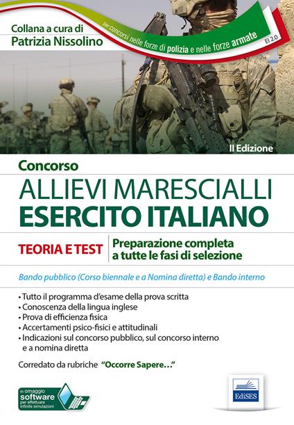 Concorso allievi marescialli Esercito Italiano. Teoria e test per la prova scritta e per gli accertamenti fisio-psico-attitudinali - copertina