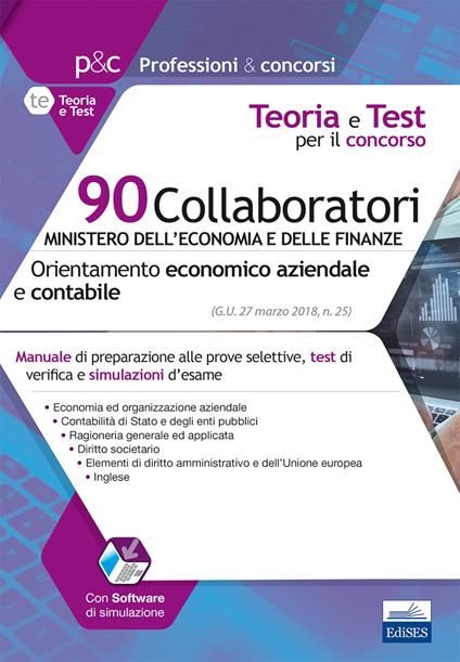 90 Collaboratori MEF (orientamento economico aziendale e contabile). Manuale e test per la preparazione alla prova preselettiva - copertina