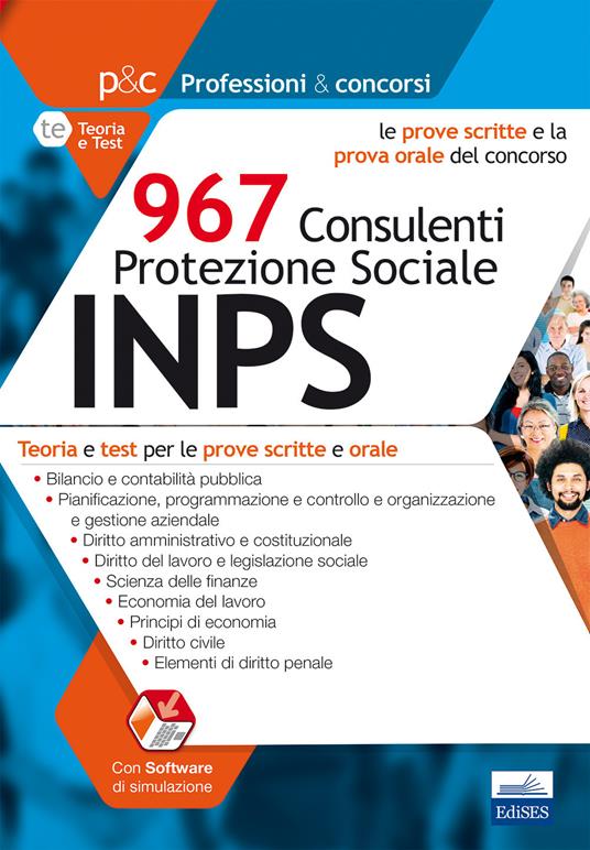 967 consulenti protezione sociale INPS. Teoria e test di verifica per le prove scritte e orale - copertina