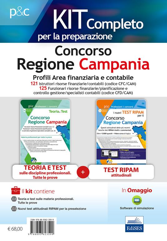 Concorso Regione Campania. Kit profili area finanziaria contabile. Con software di simulazione - Carla Iodice,Gennaro Lettieri - copertina