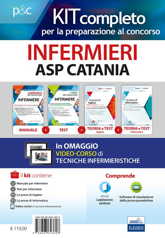 Kit completo Infermieri ASP Catania. Manuali per la preparazione completa al concorso. Con e-book. Con software di simulazione - Rosario Caruso,Francesco Pittella,Guglielmo Guerriero - copertina